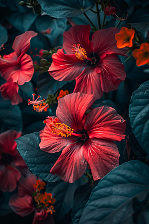 木槿花夏季自然摄影图