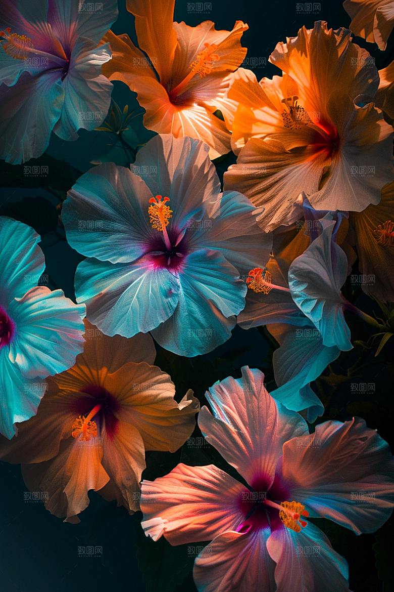 木槿花木棉花朵摄影图