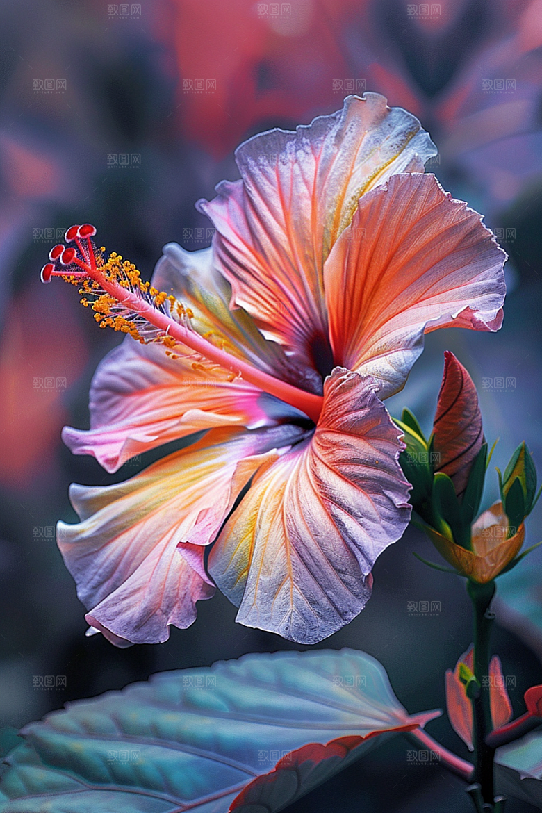 木槿花夏天自然摄影图