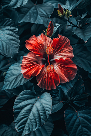 木槿花花卉高清摄影图