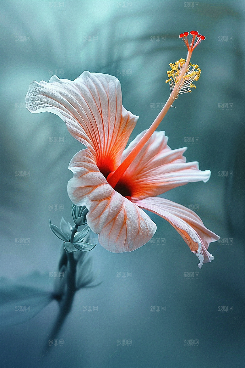木槿花植物花朵摄影图