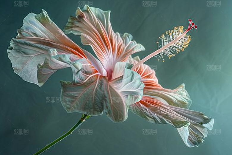 木槿花花朵夏天摄影图