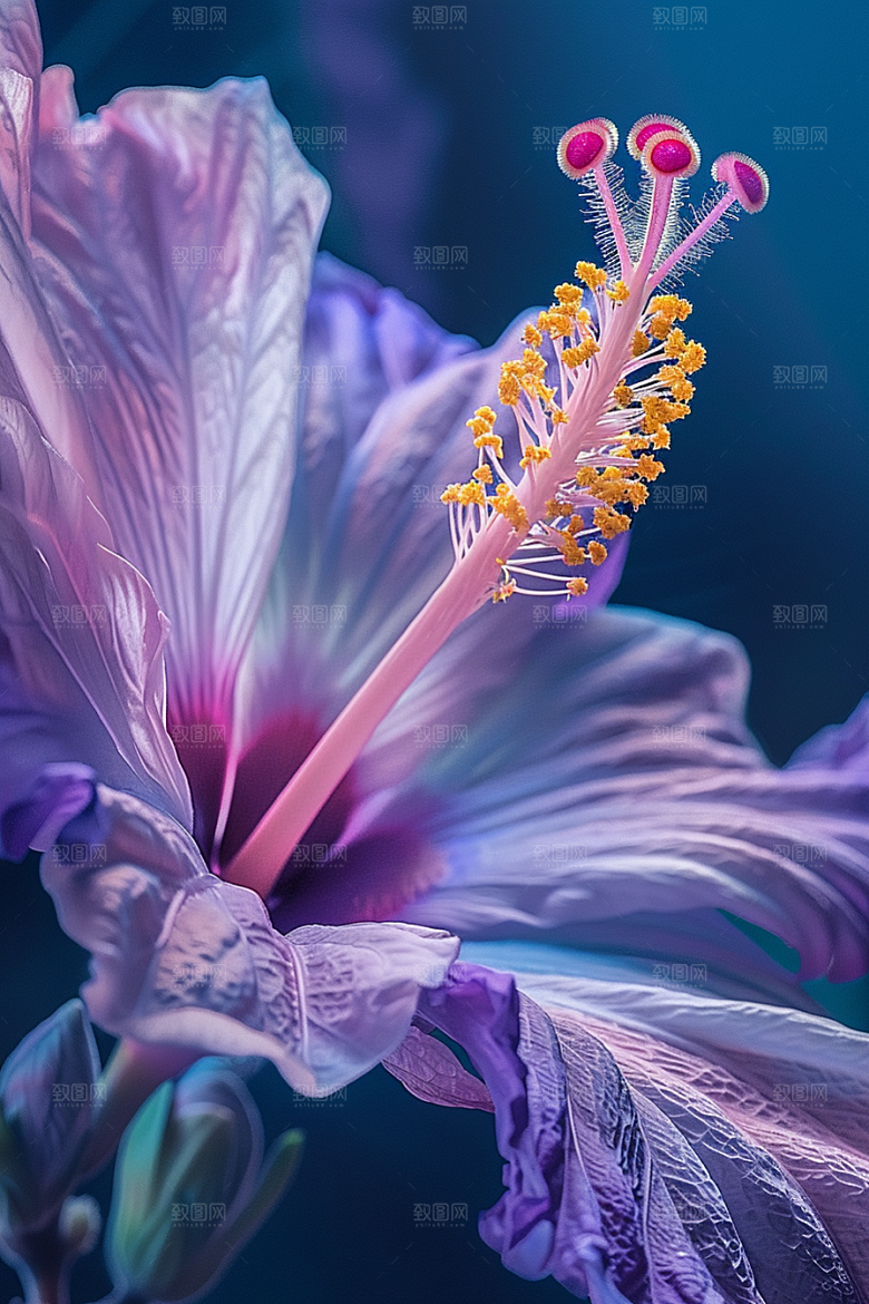 木槿花花朵唯美摄影图
