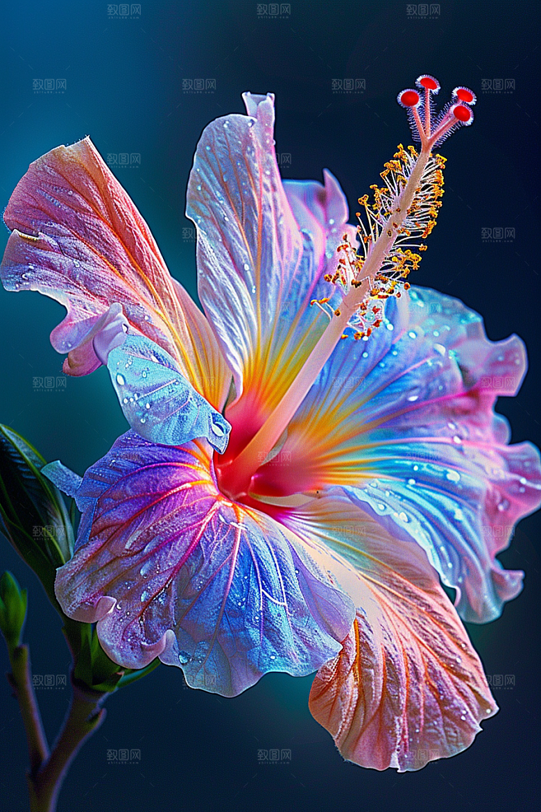 木槿花花卉唯美摄影图