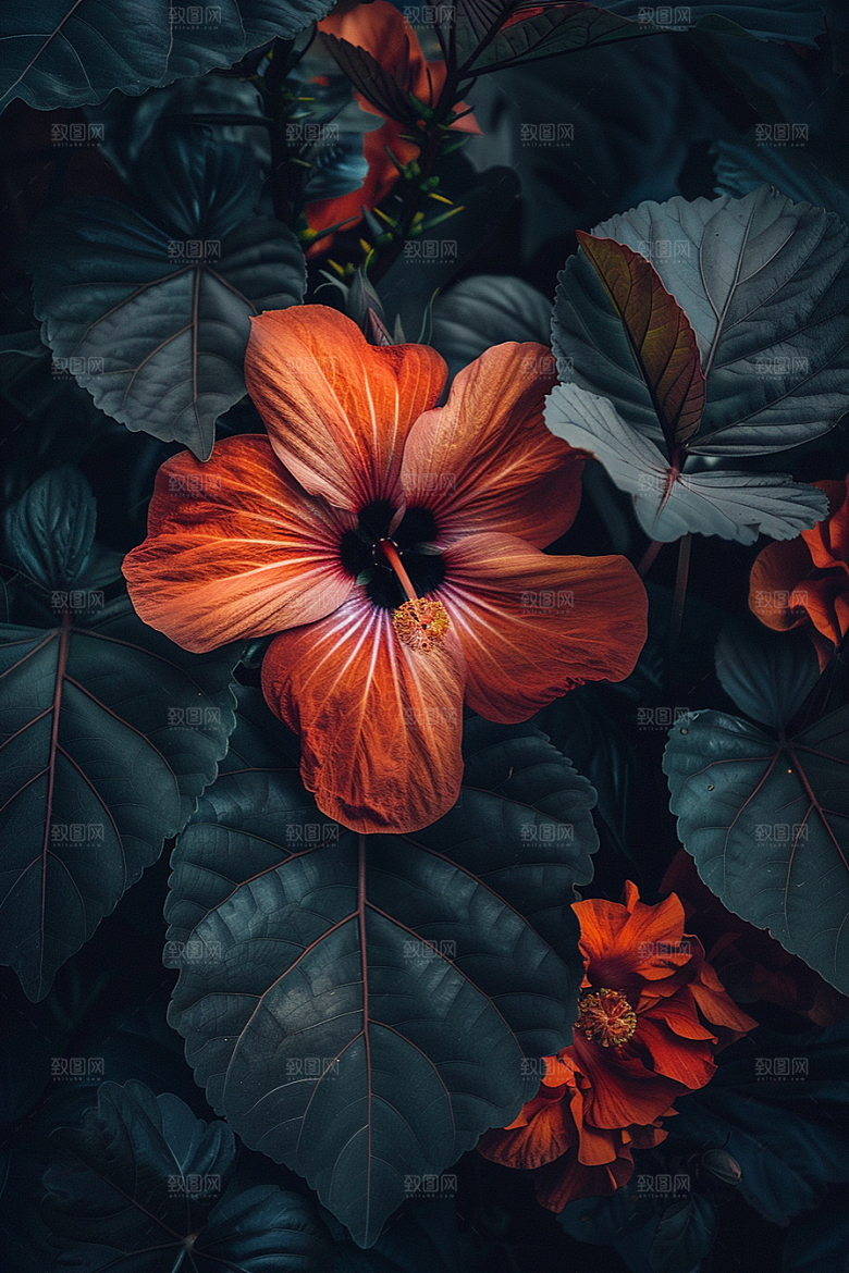 木槿花自然清新摄影图