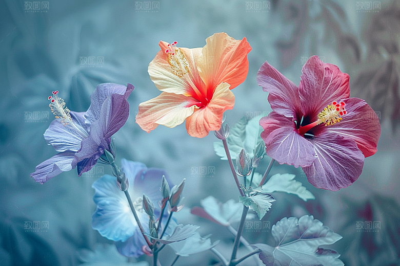 木槿花木棉花卉摄影图