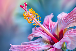 木槿花自然彩色摄影图