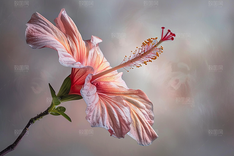 木槿花花朵清新摄影图