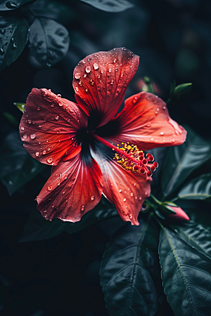 木槿花彩色高清摄影图