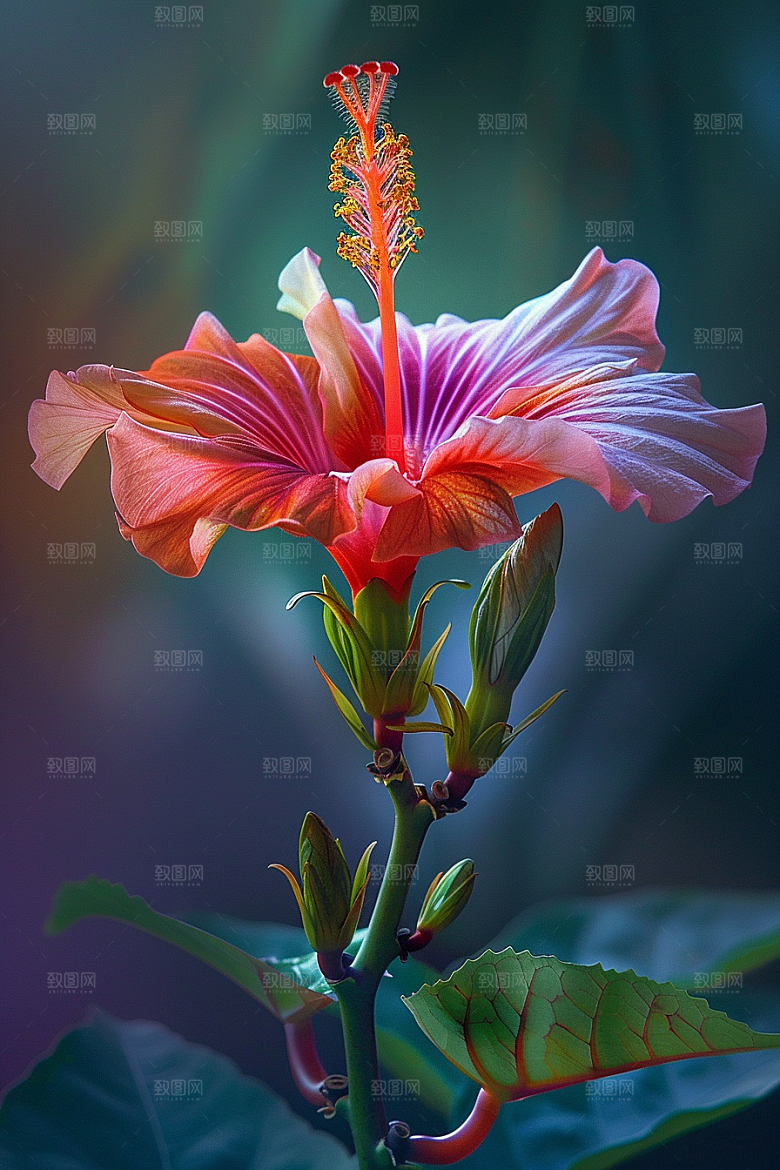 木槿花花卉木棉摄影图
