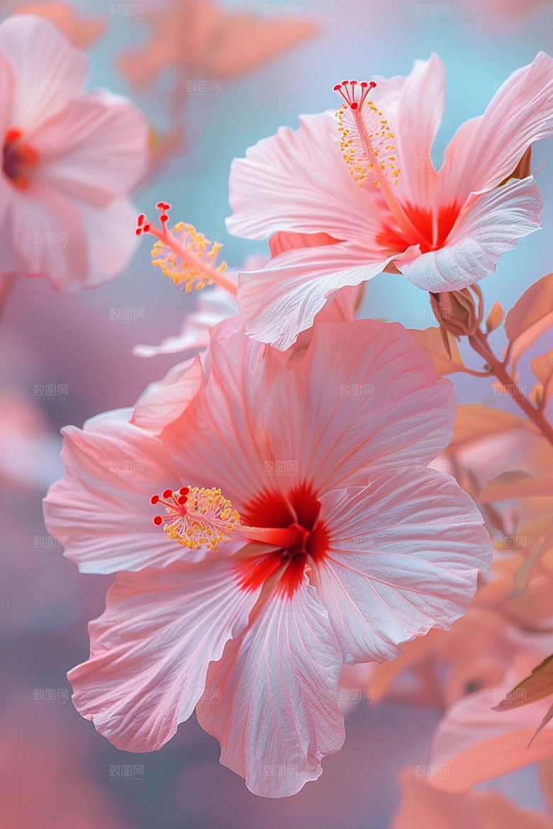 木槿花夏季清新摄影图