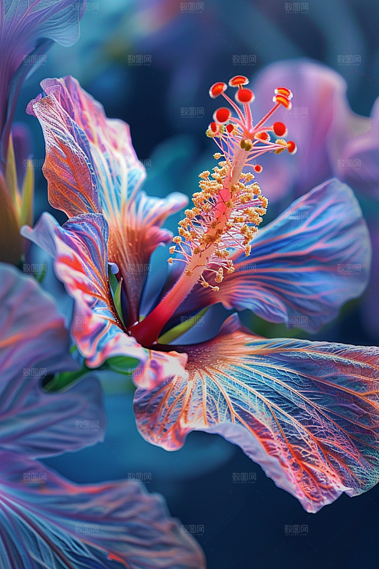 木槿花清新花朵摄影图
