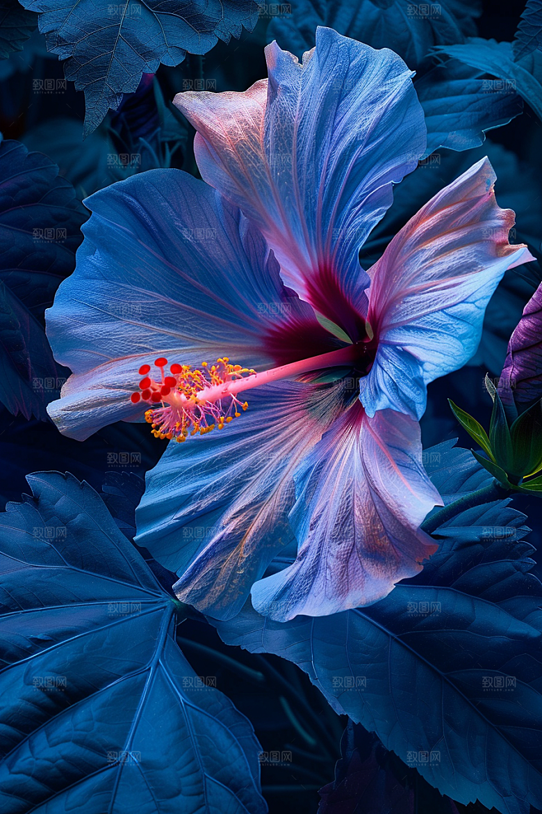 木槿花高清彩色摄影图