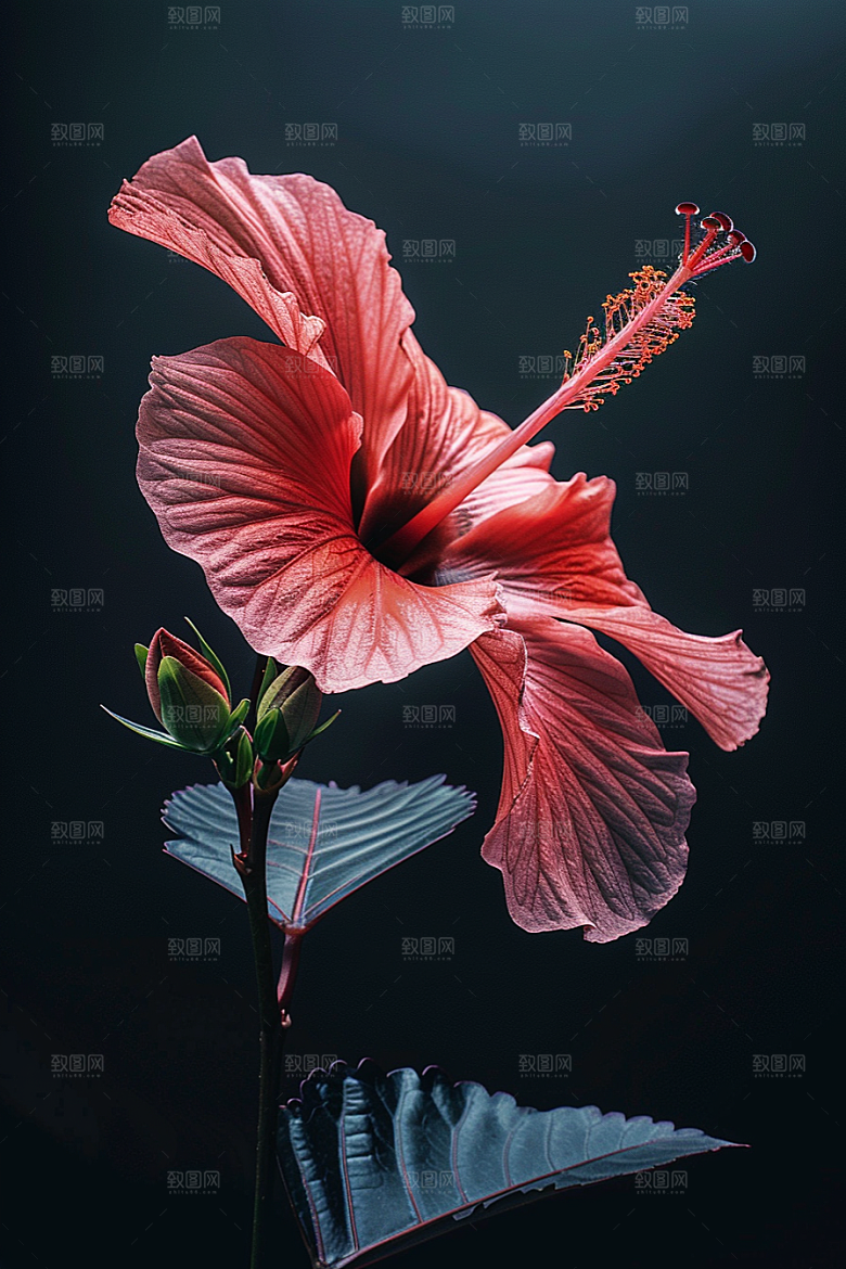木槿花高清植物摄影图