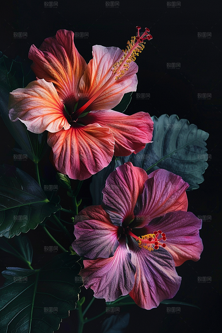 木槿花植物自然摄影图