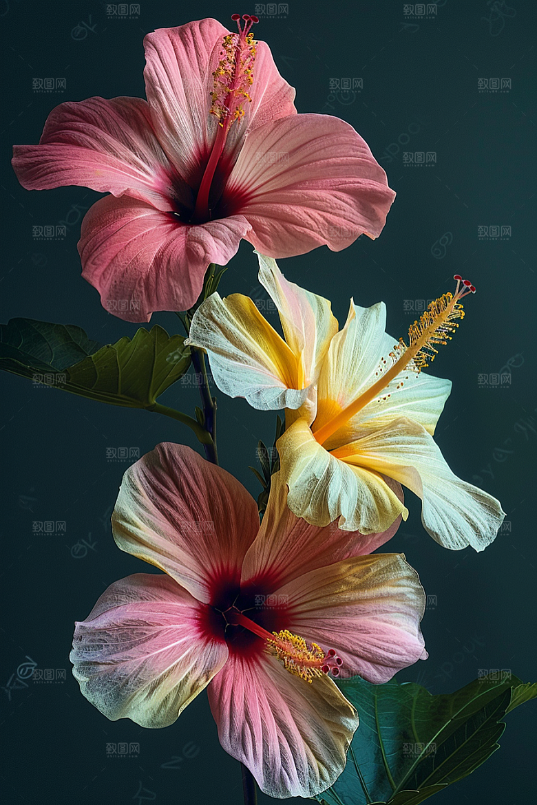 木槿花清新自然摄影图