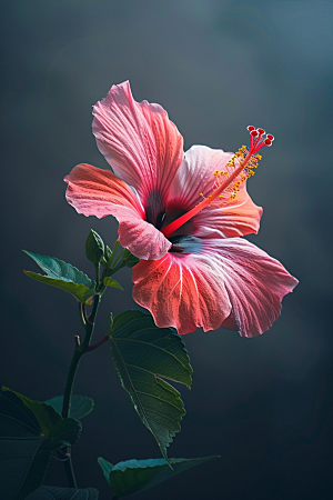 木槿花自然花朵摄影图