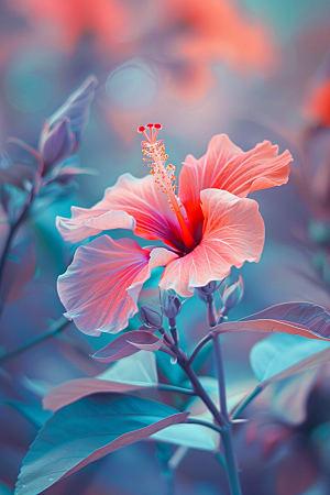 木槿花自然唯美摄影图