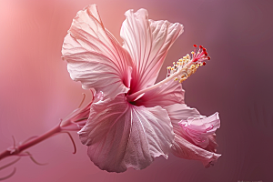 木槿花夏天唯美摄影图
