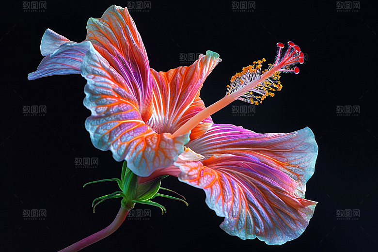 木槿花花卉自然摄影图
