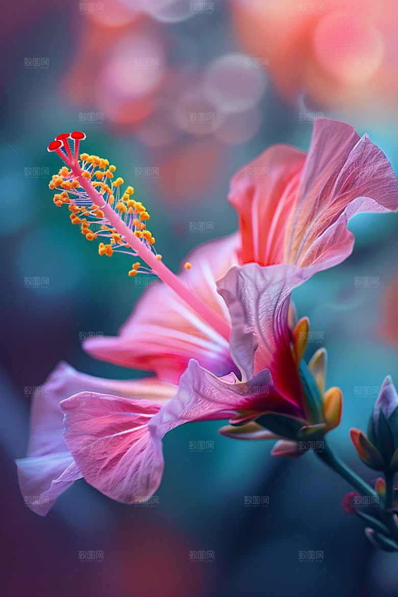 木槿花清新唯美摄影图