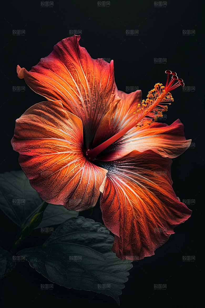 木槿花清新花朵摄影图