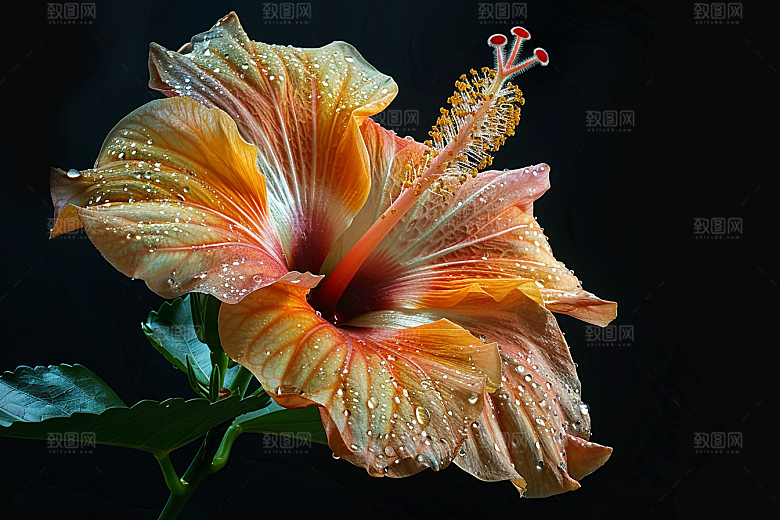 木槿花夏季植物摄影图