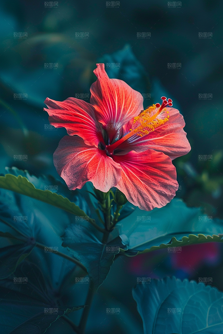 木槿花花朵自然摄影图