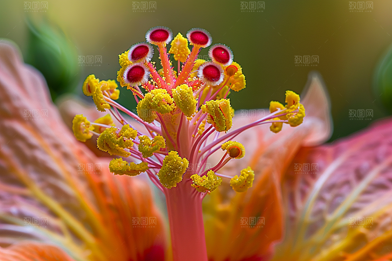 木槿花夏天植物摄影图