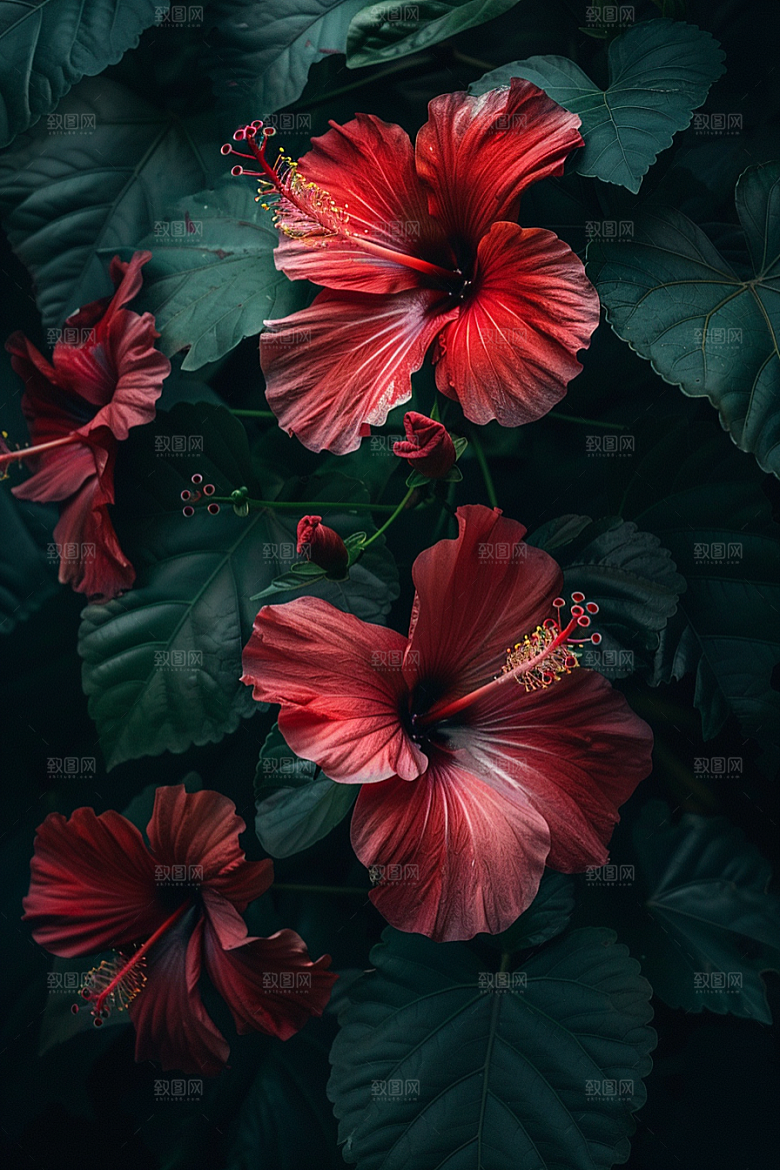 木槿花花朵夏天摄影图