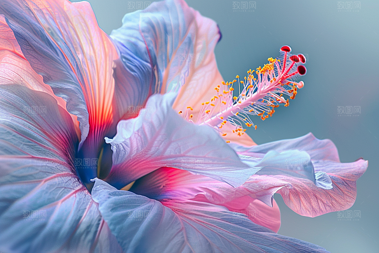 木槿花夏天植物摄影图