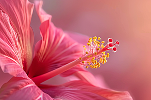 木槿花彩色自然摄影图