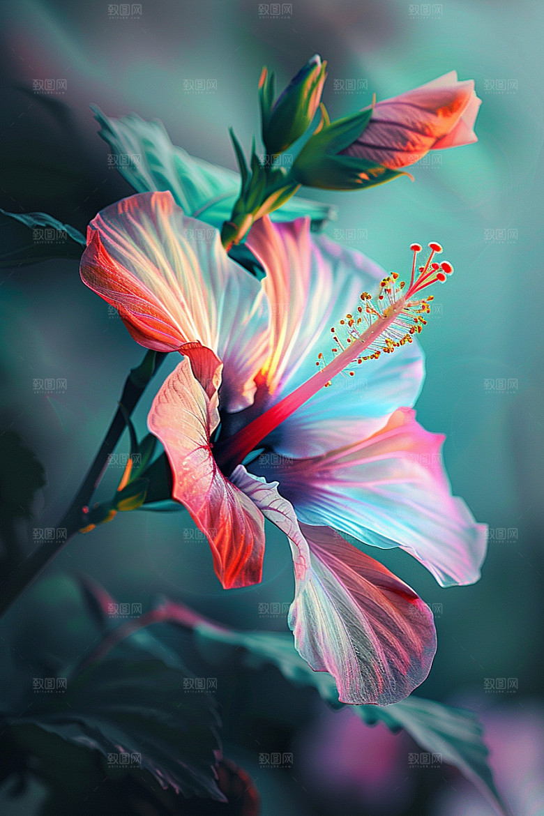 木槿花夏天自然摄影图