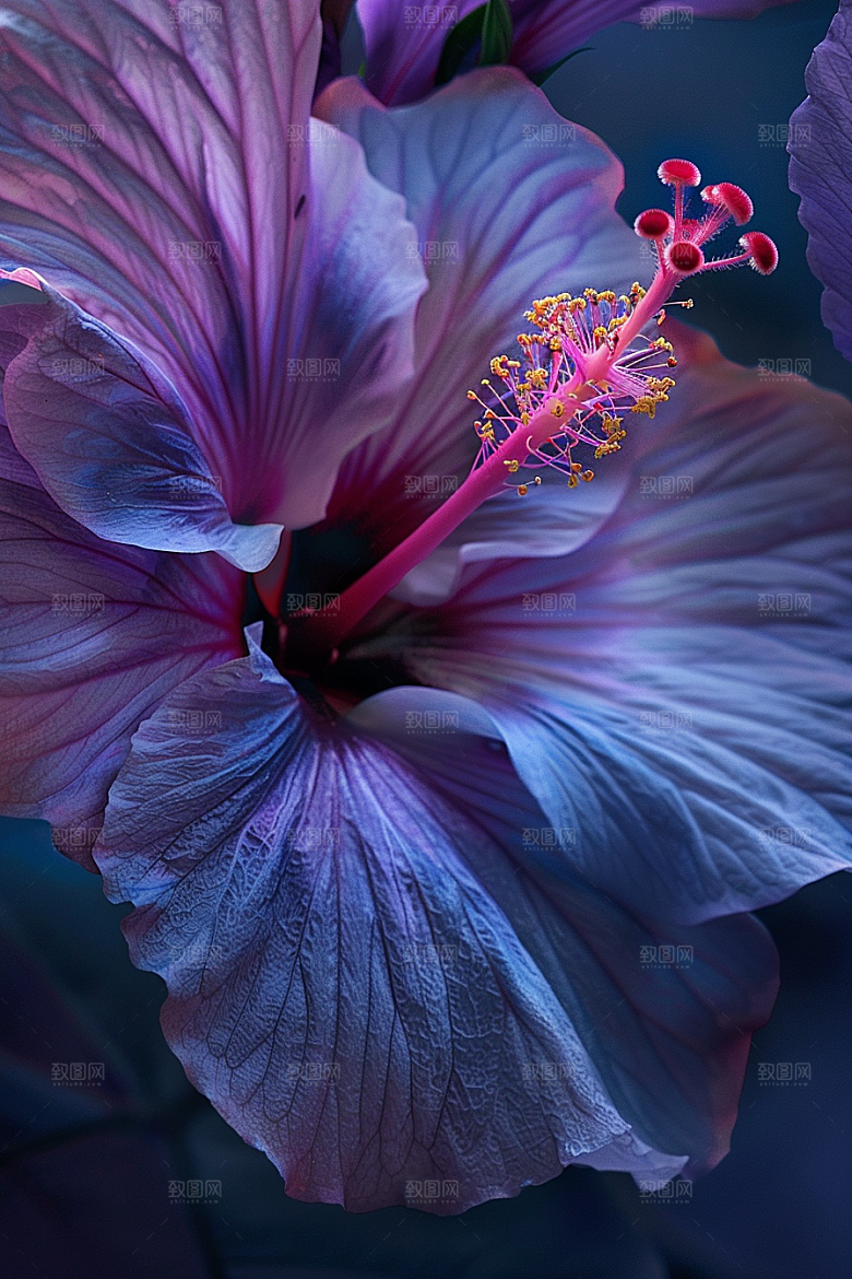 木槿花花朵花卉摄影图