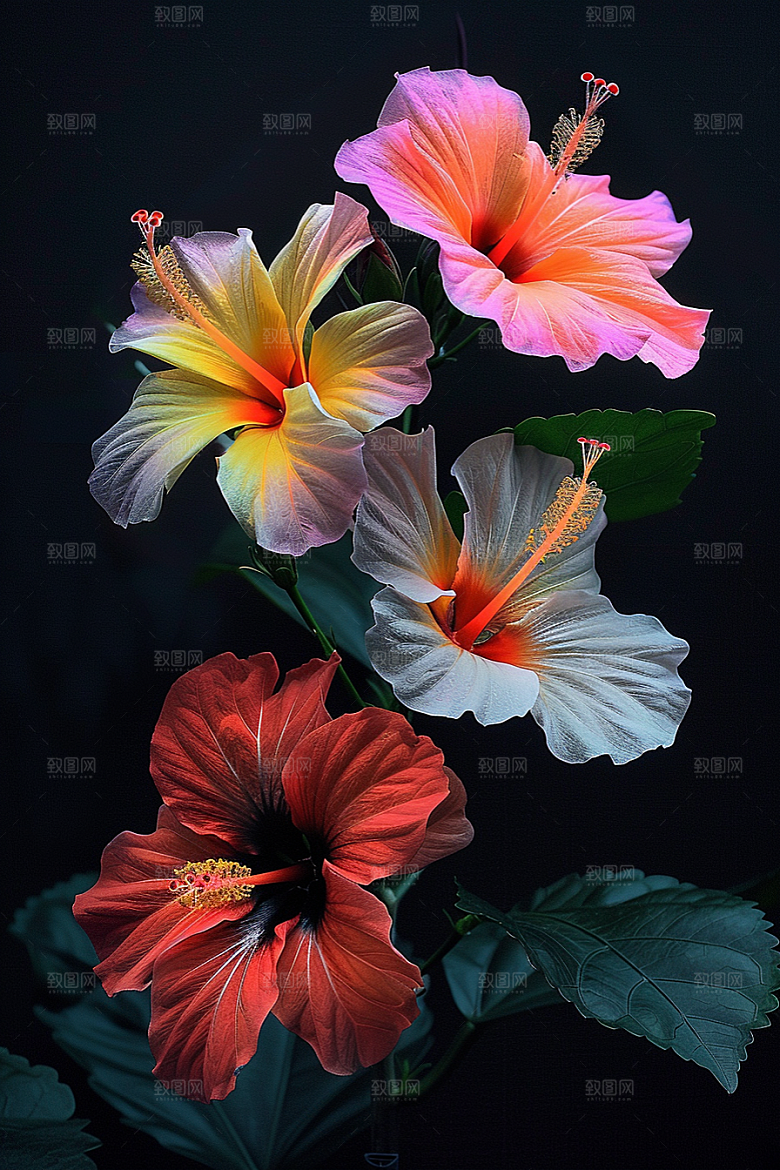 木槿花夏天高清摄影图