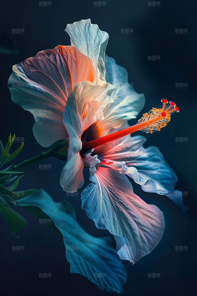 木槿花夏季花朵摄影图