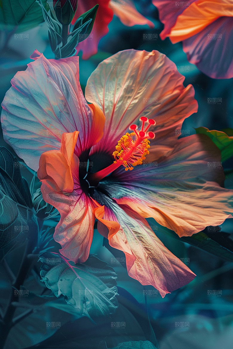 木槿花植物自然摄影图