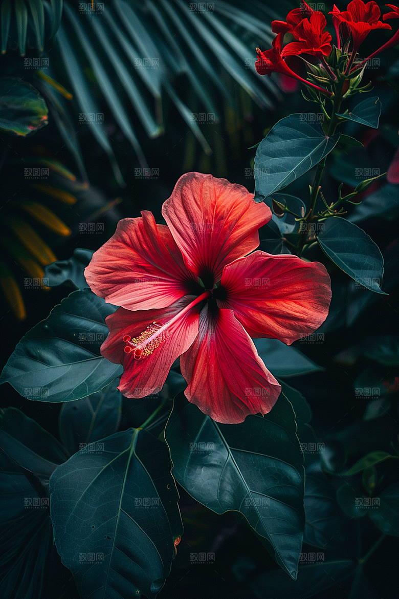 木槿花唯美花卉摄影图