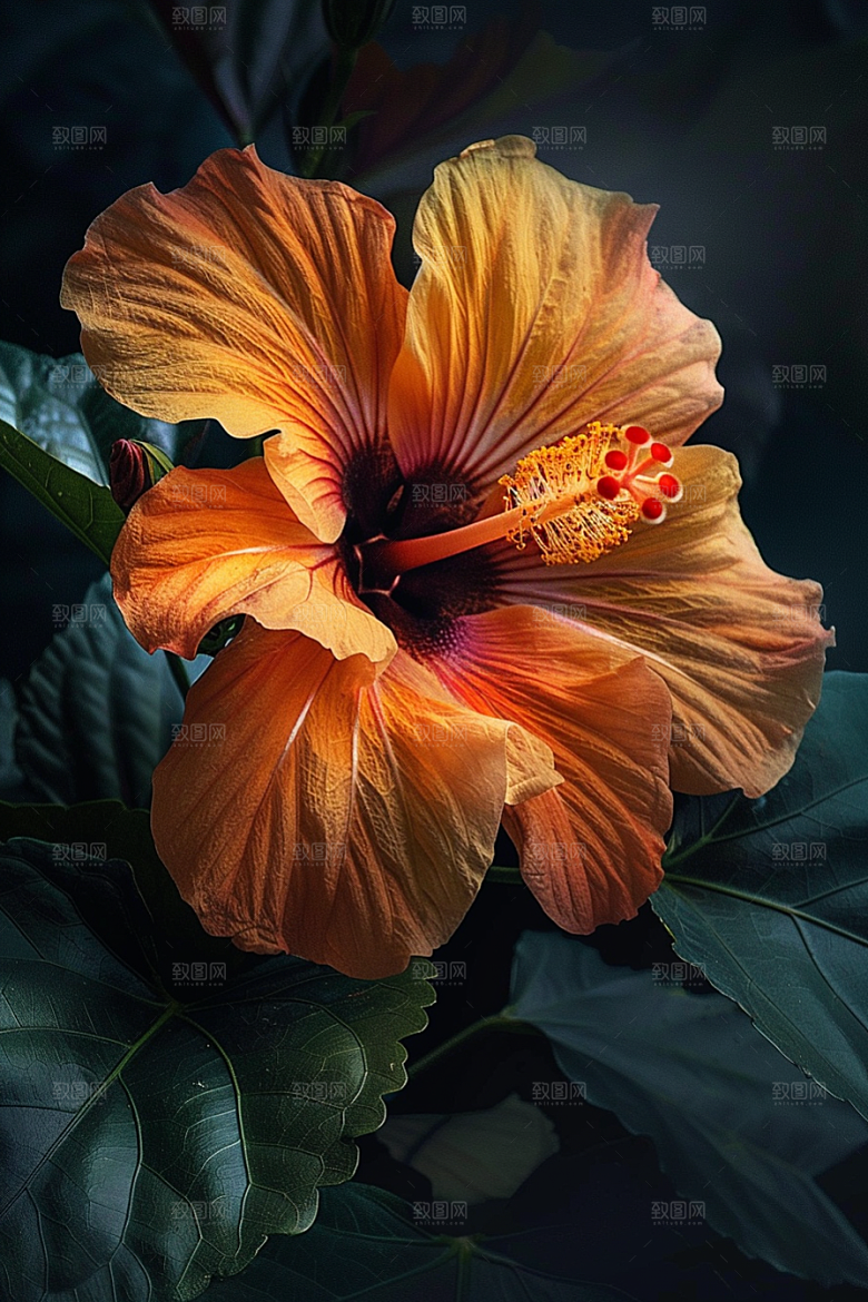 木槿花花卉夏天摄影图