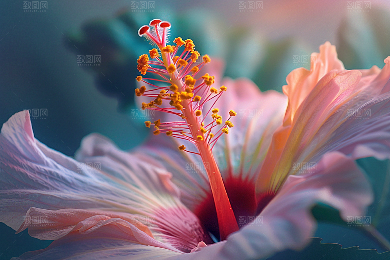 木槿花自然彩色摄影图