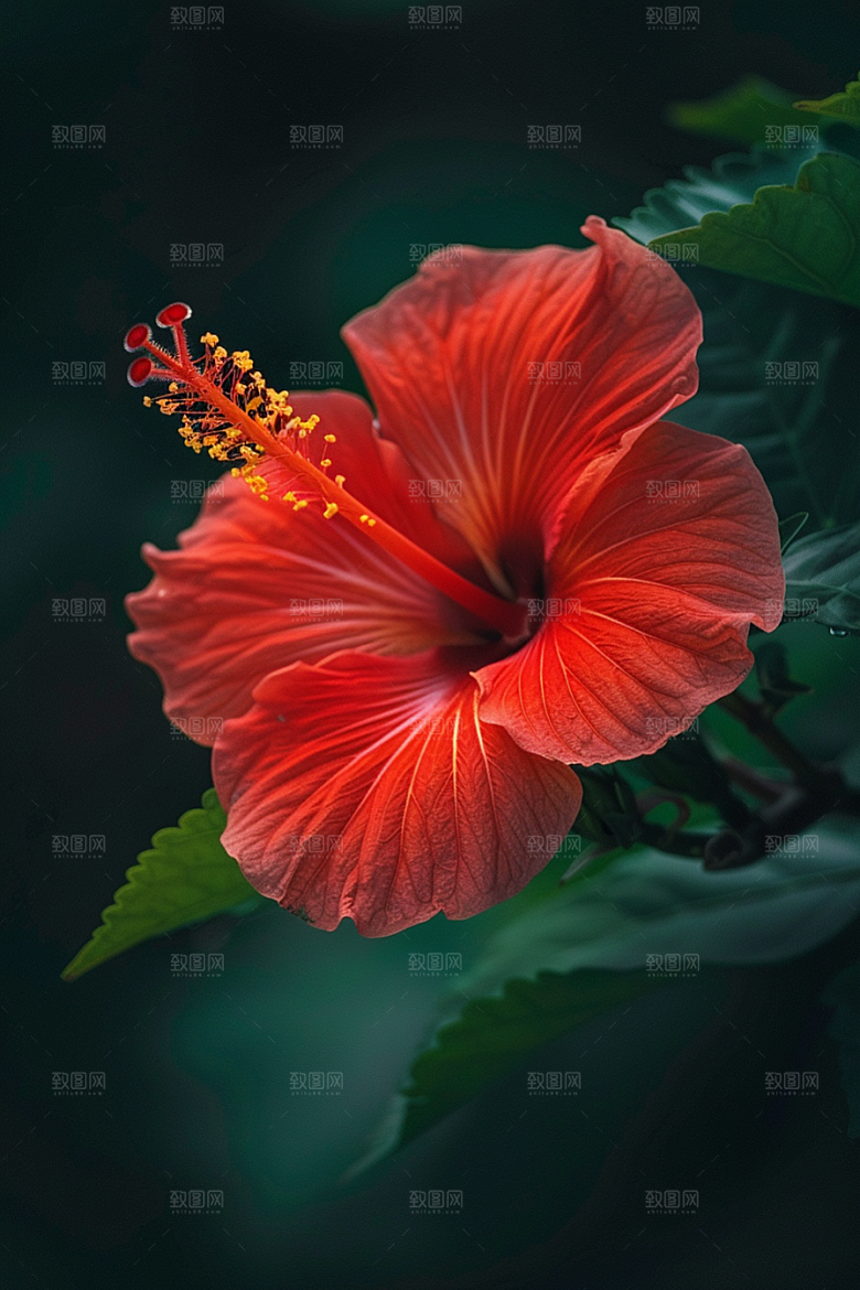 木槿花木棉夏季摄影图