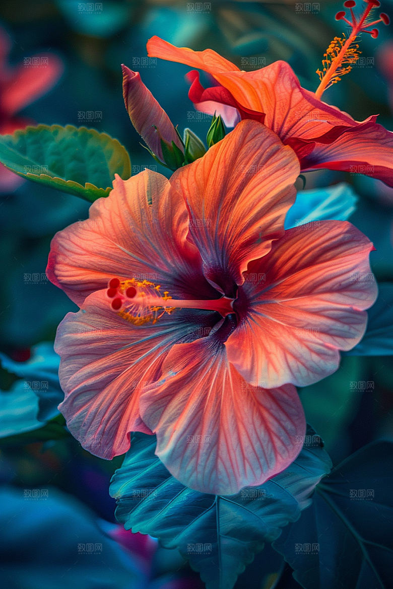 木槿花夏天高清摄影图
