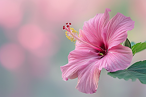 木槿花自然夏天摄影图
