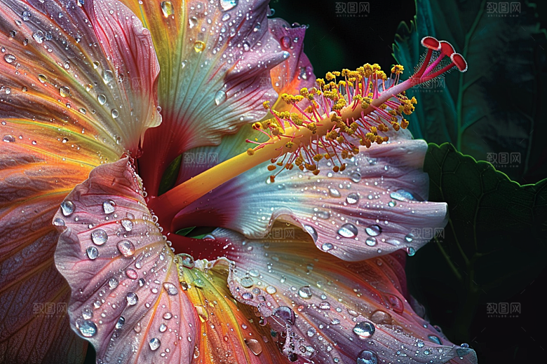 木槿花花朵自然摄影图