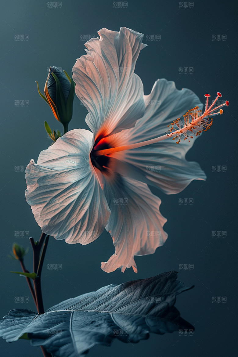 木槿花花朵植物摄影图