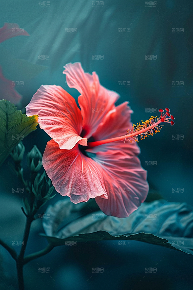 木槿花夏季清新摄影图