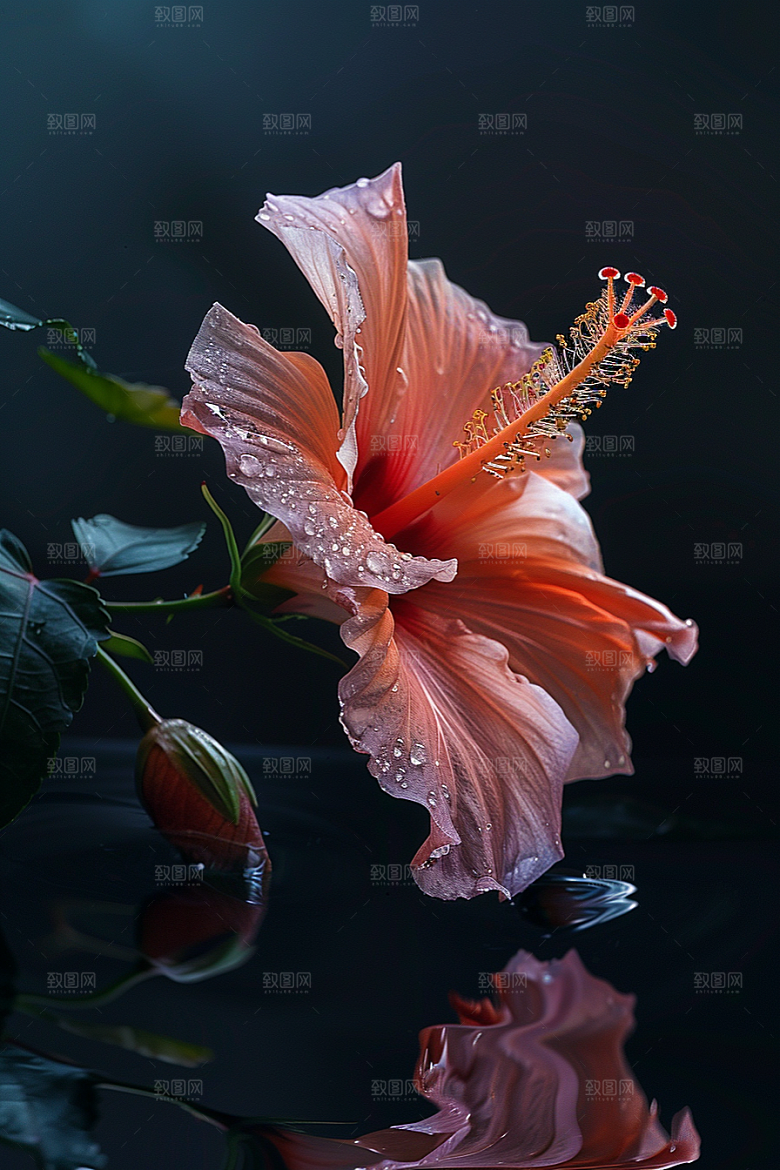木槿花自然唯美摄影图