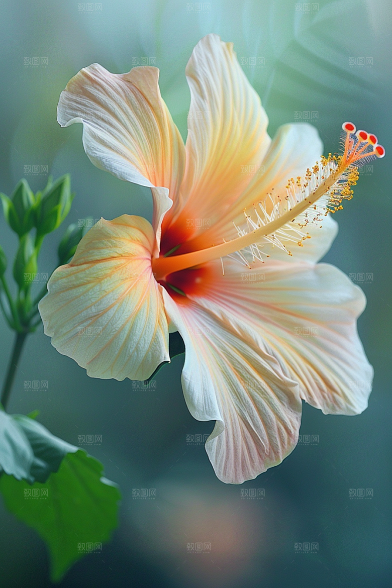 木槿花夏季花朵摄影图