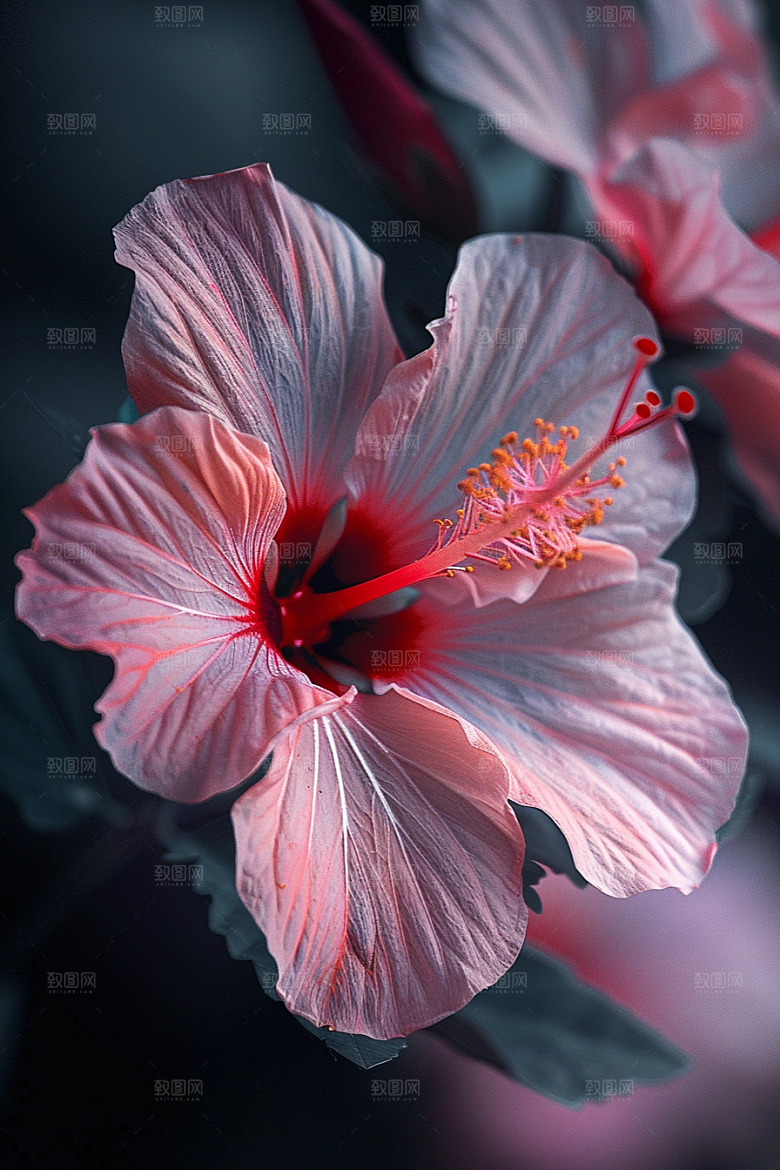 木槿花自然花卉摄影图
