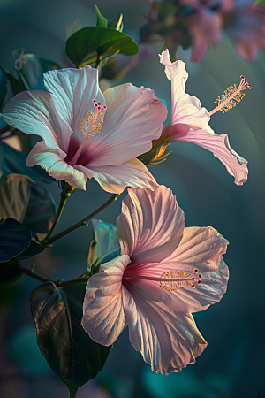 木槿花花朵清新摄影图